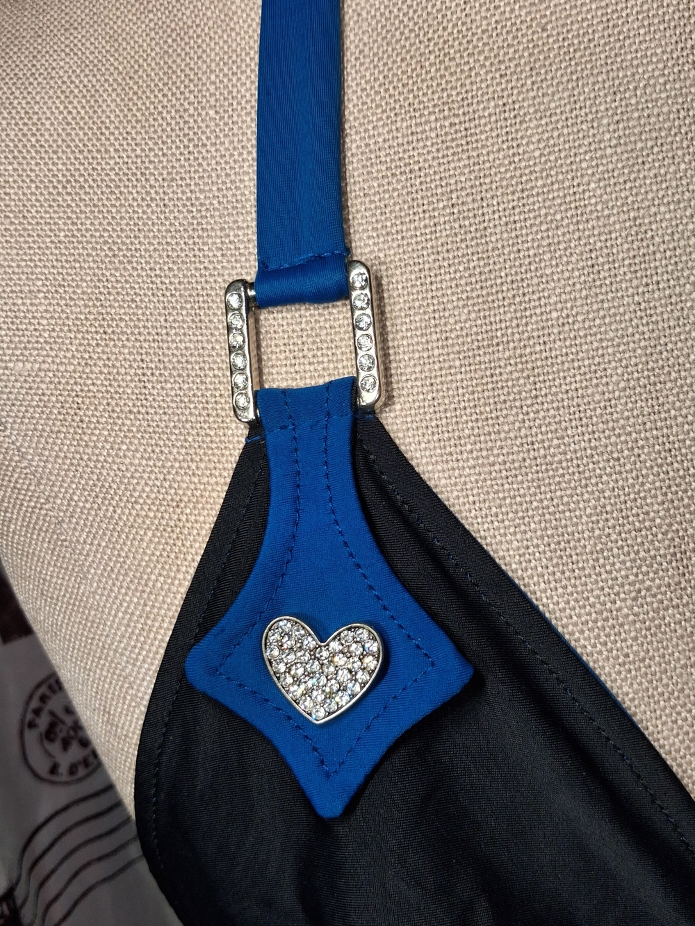 Rhinestone Heart Color-Block Triangle Top - Picture 4 of 5